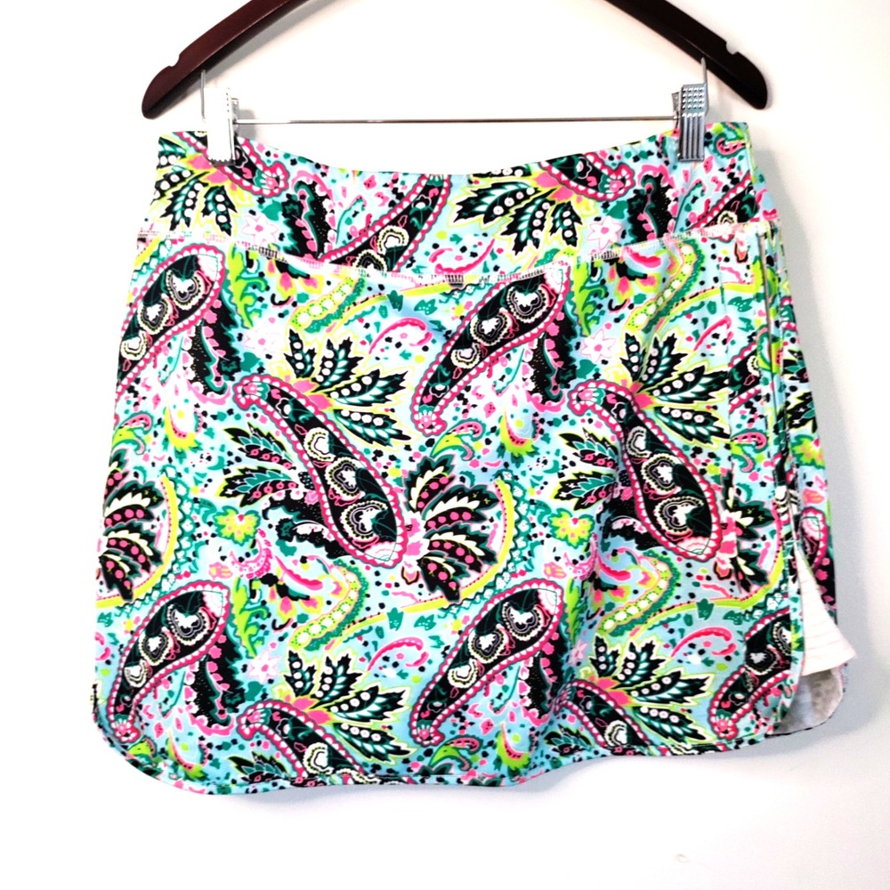 Vintage Jack Smith Golf Skirt Skort Paisley Fun 2XL Colorful Tennis Running Boho - Picture 7 of 12